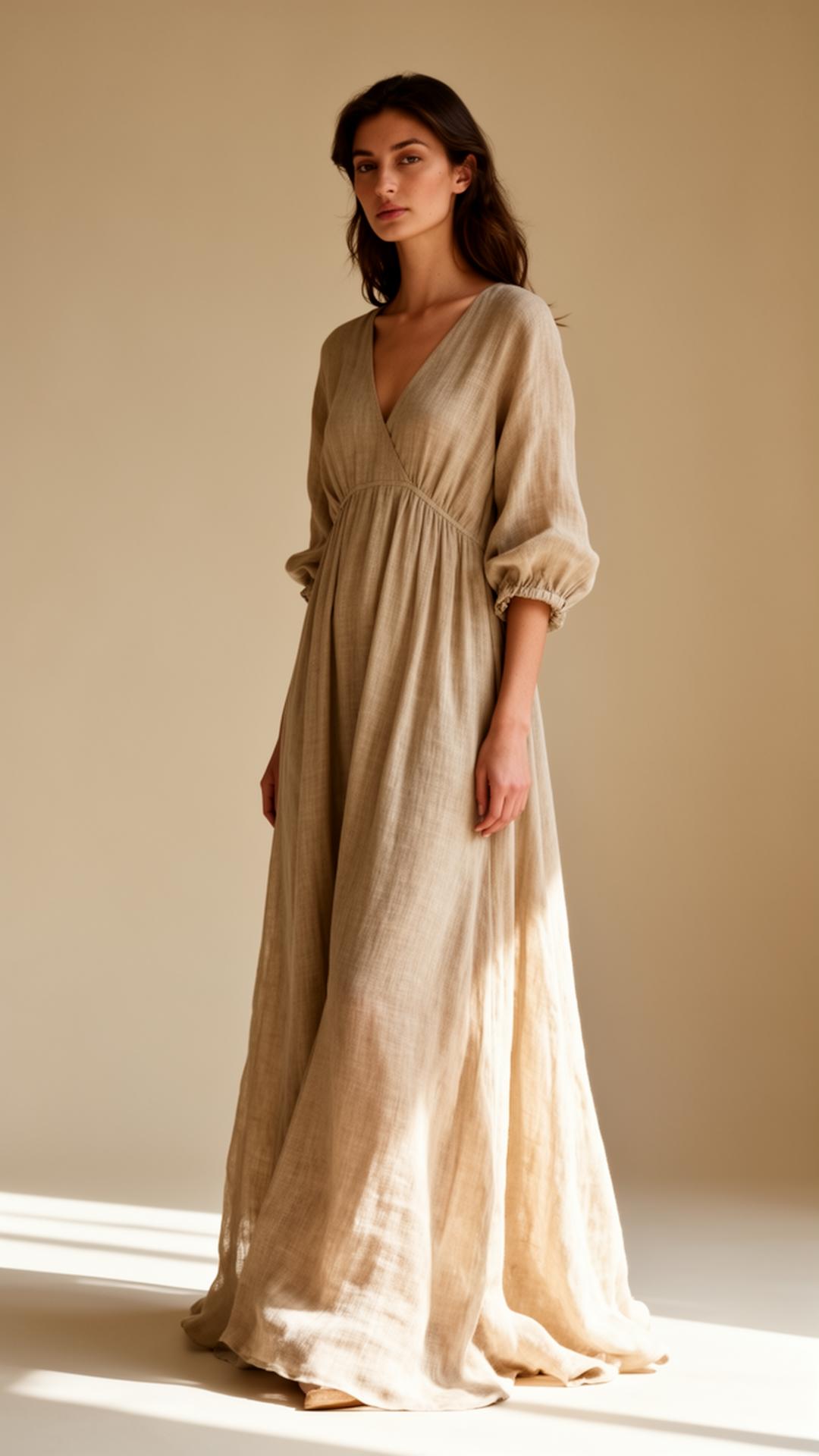 Woman in linen dress