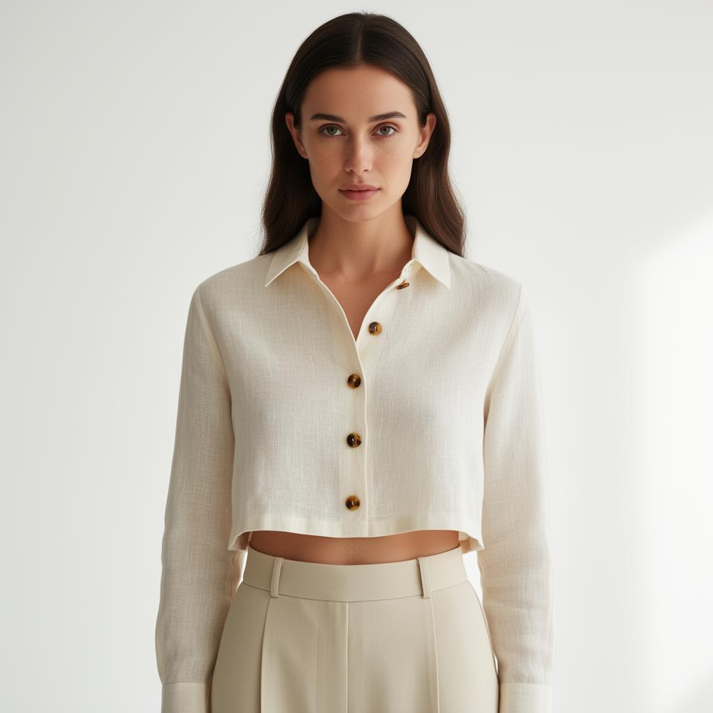 Linen Button Top
