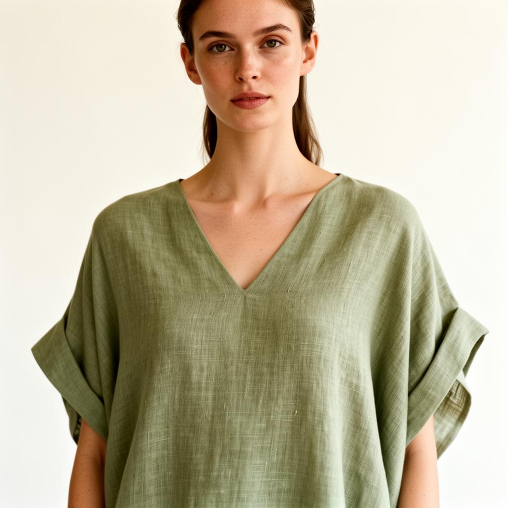 Linen V-Neck Top